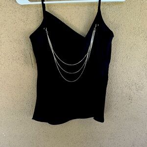Black spaghetti strap tank top from Express with rhinestone on the back